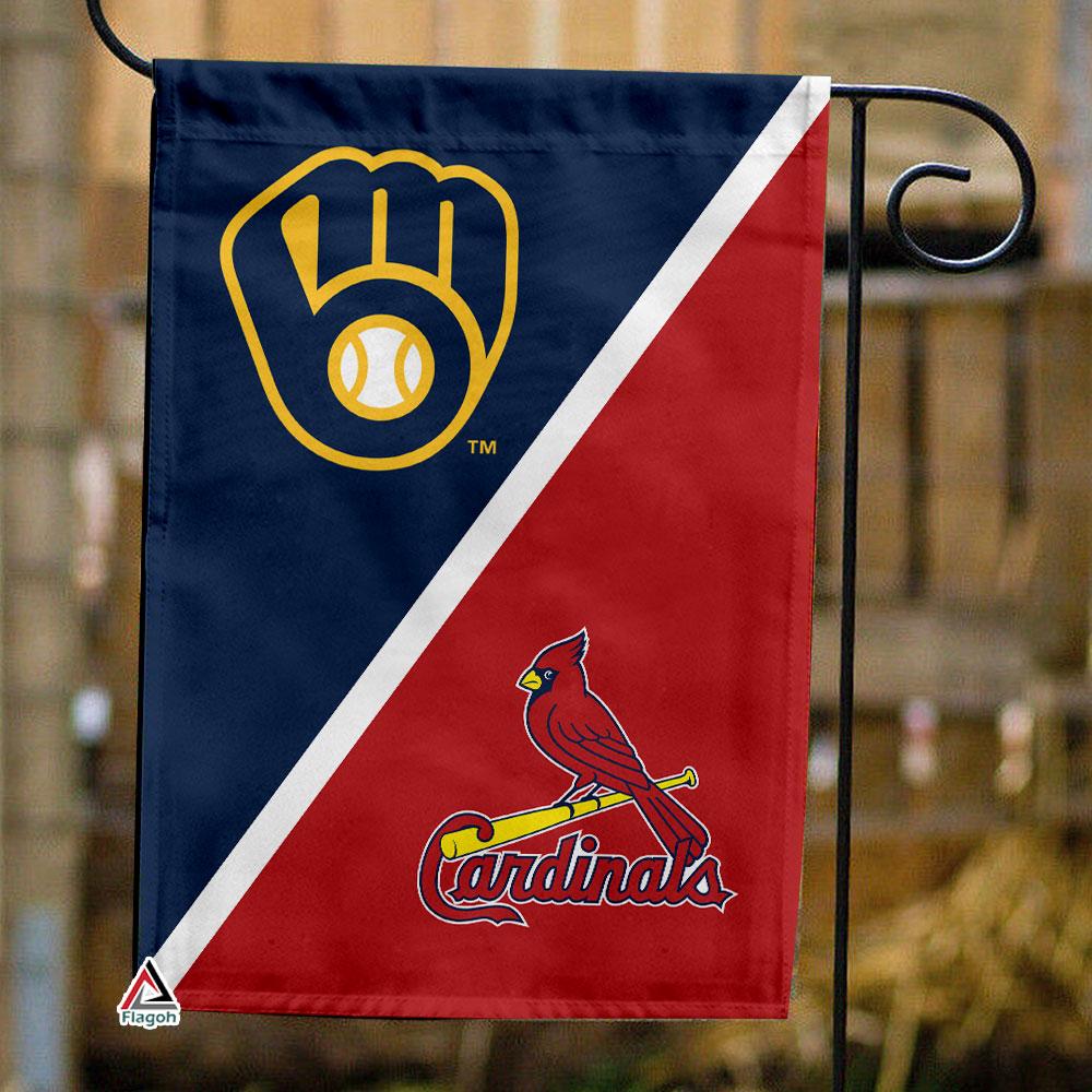 Brewers vs Cardinals House Divided Flag, MLB House Divided Flag