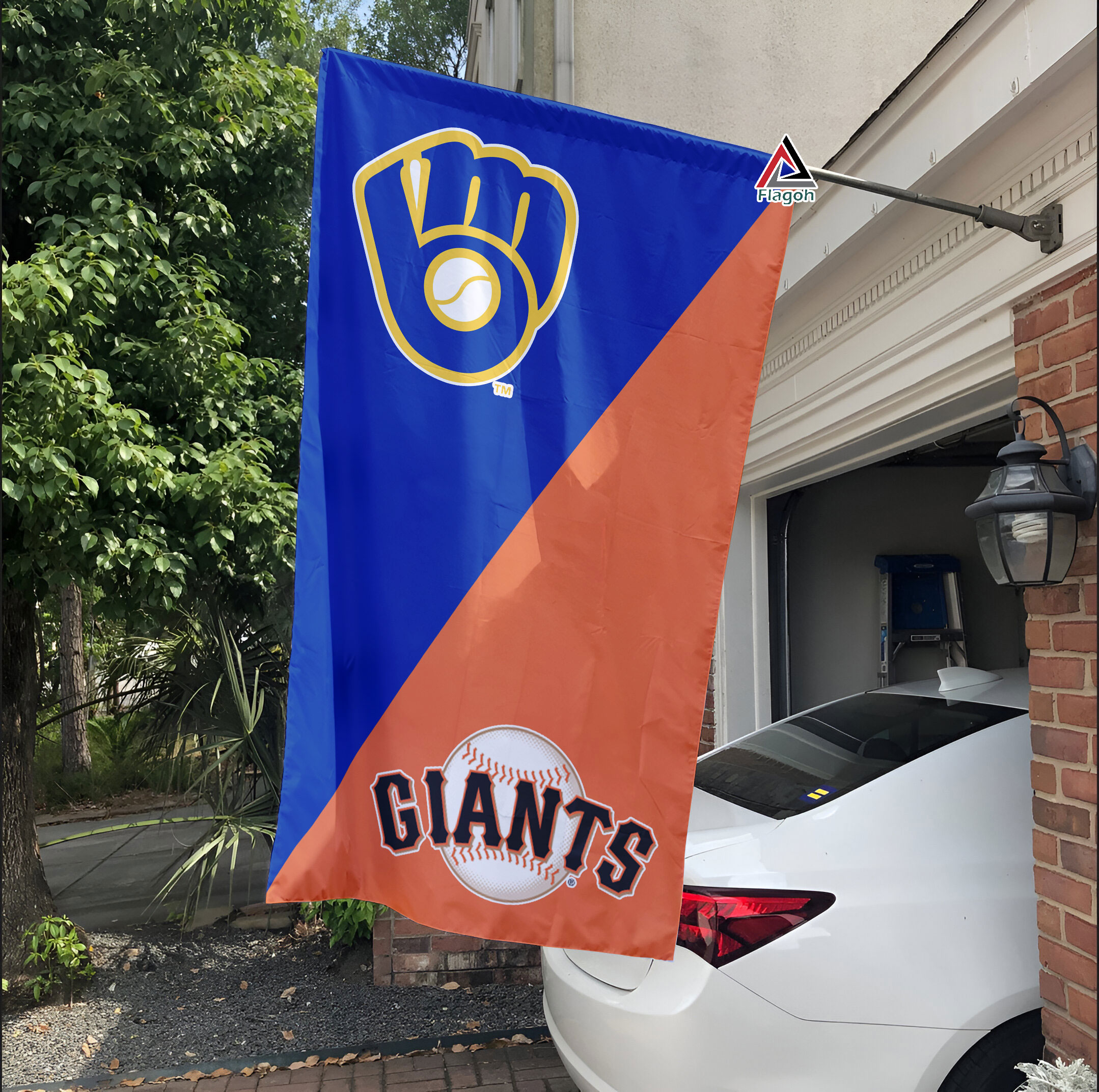 Brewers vs Giants House Divided Flag, MLB House Divided Flag - Image 3