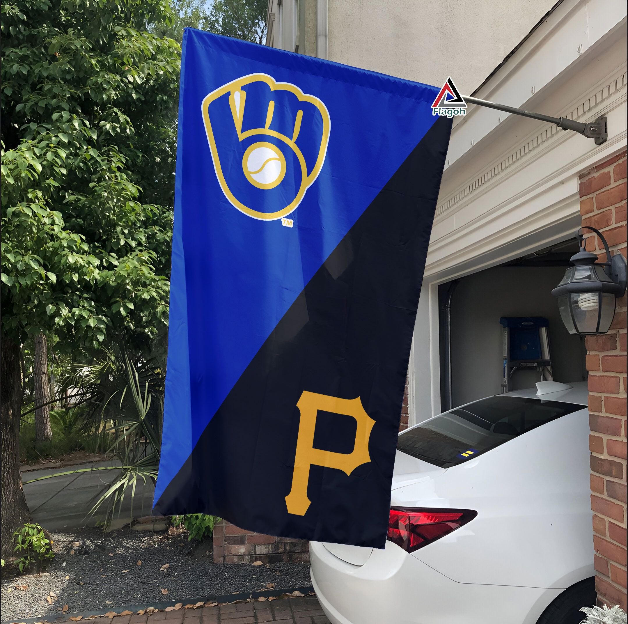 Brewers vs Pirates House Divided Flag, MLB House Divided Flag - Image 3