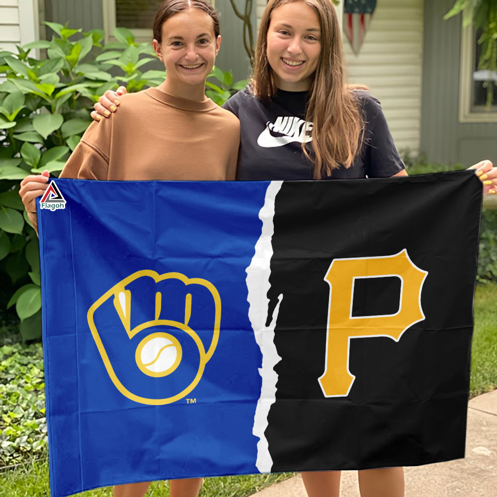 Brewers vs Pirates House Divided Flag, MLB House Divided Flag - Image 4