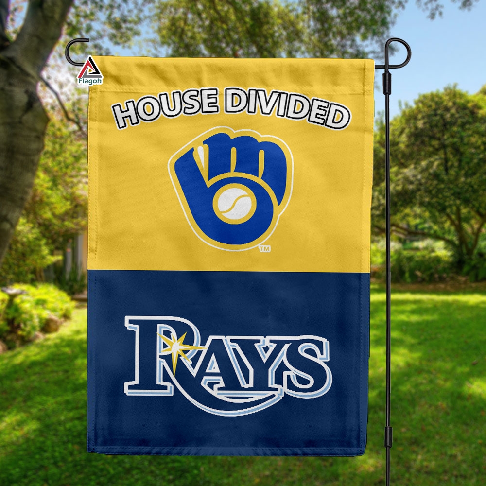 Brewers vs Rays House Divided Flag, MLB House Divided Flag