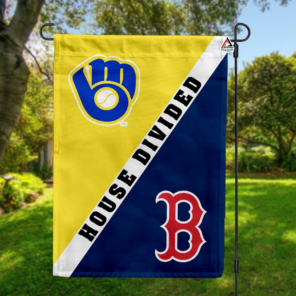 Brewers vs Red Sox House Divided Flag, MLB House Divided Flag