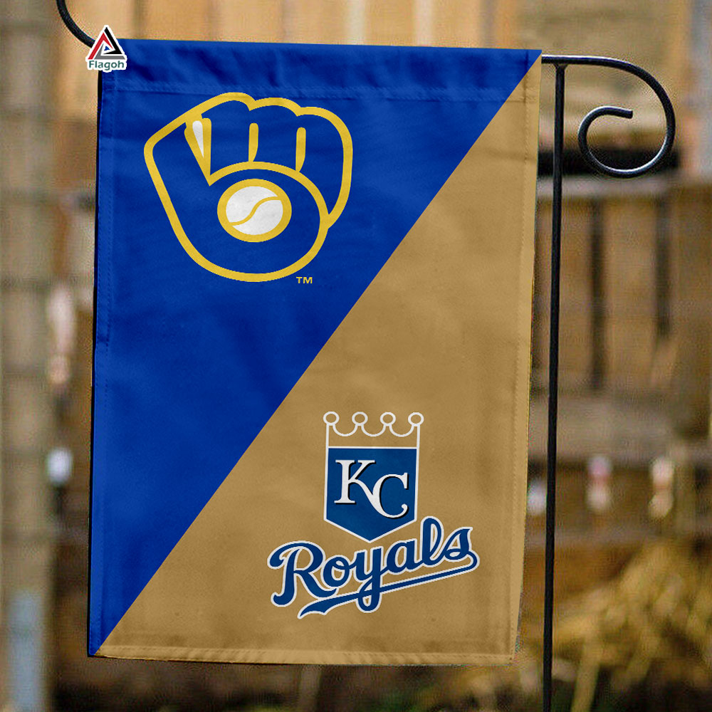 Brewers vs Royals House Divided Flag, MLB House Divided Flag