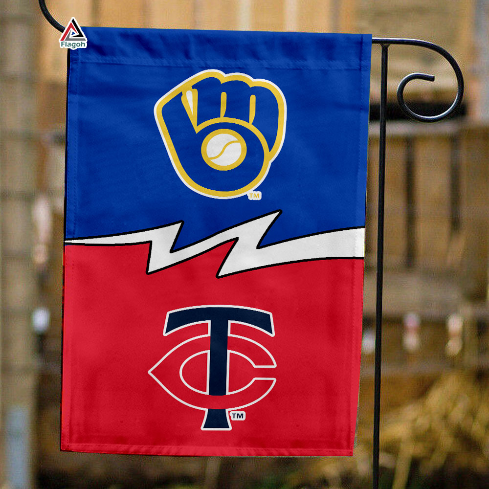 Brewers vs Twins House Divided Flag, MLB House Divided Flag