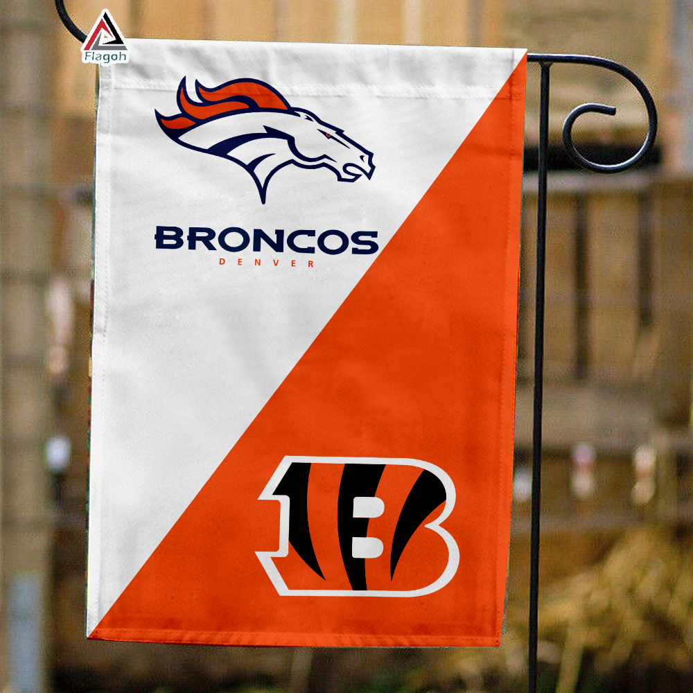 Broncos vs Bengals House Divided Flag, NFL House Divided Flag