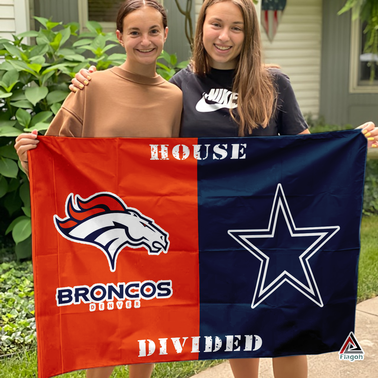 Broncos vs Cowboys House Divided Flag, NFL House Divided Flag - Image 3