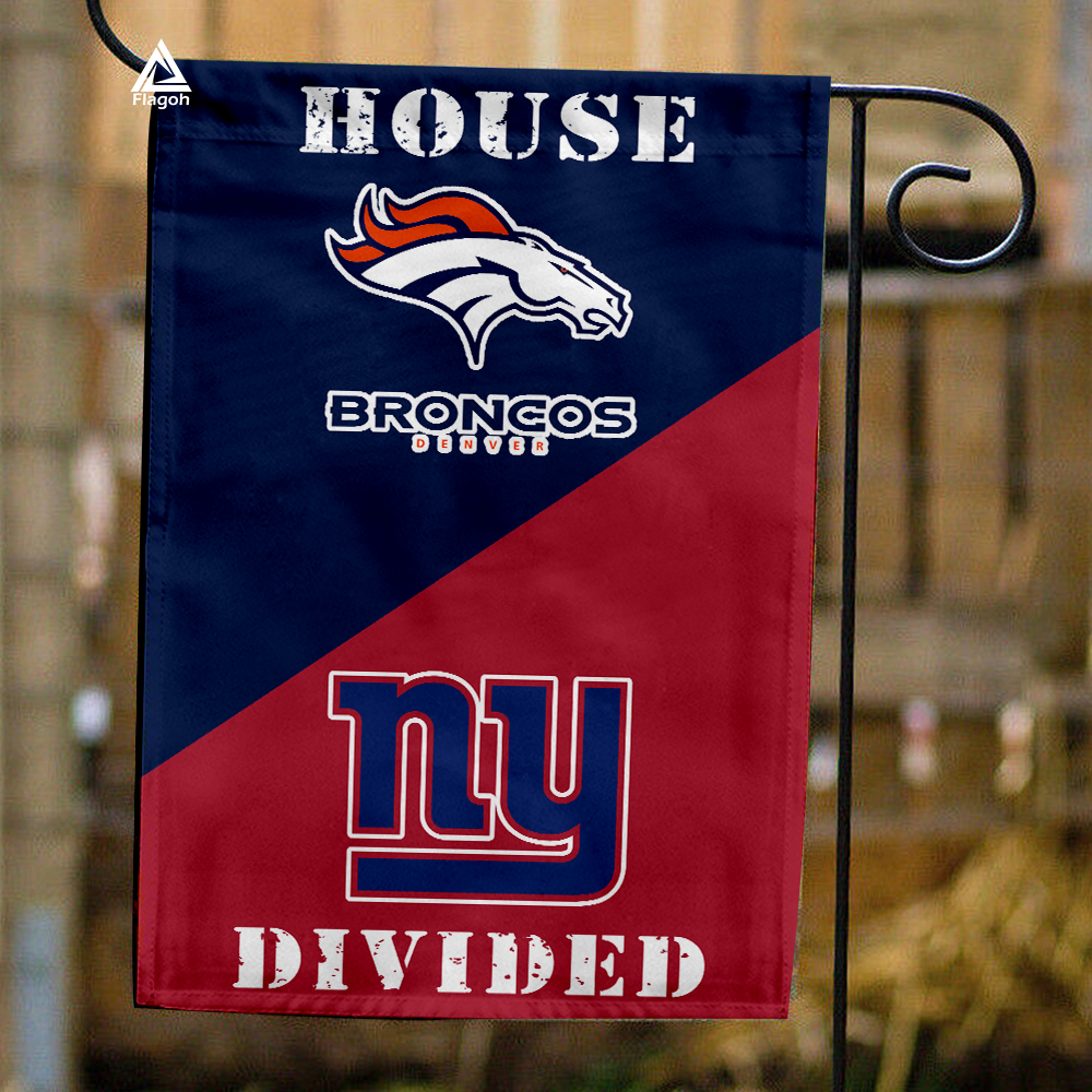 Broncos vs Giants House Divided Flag, NFL House Divided Flag