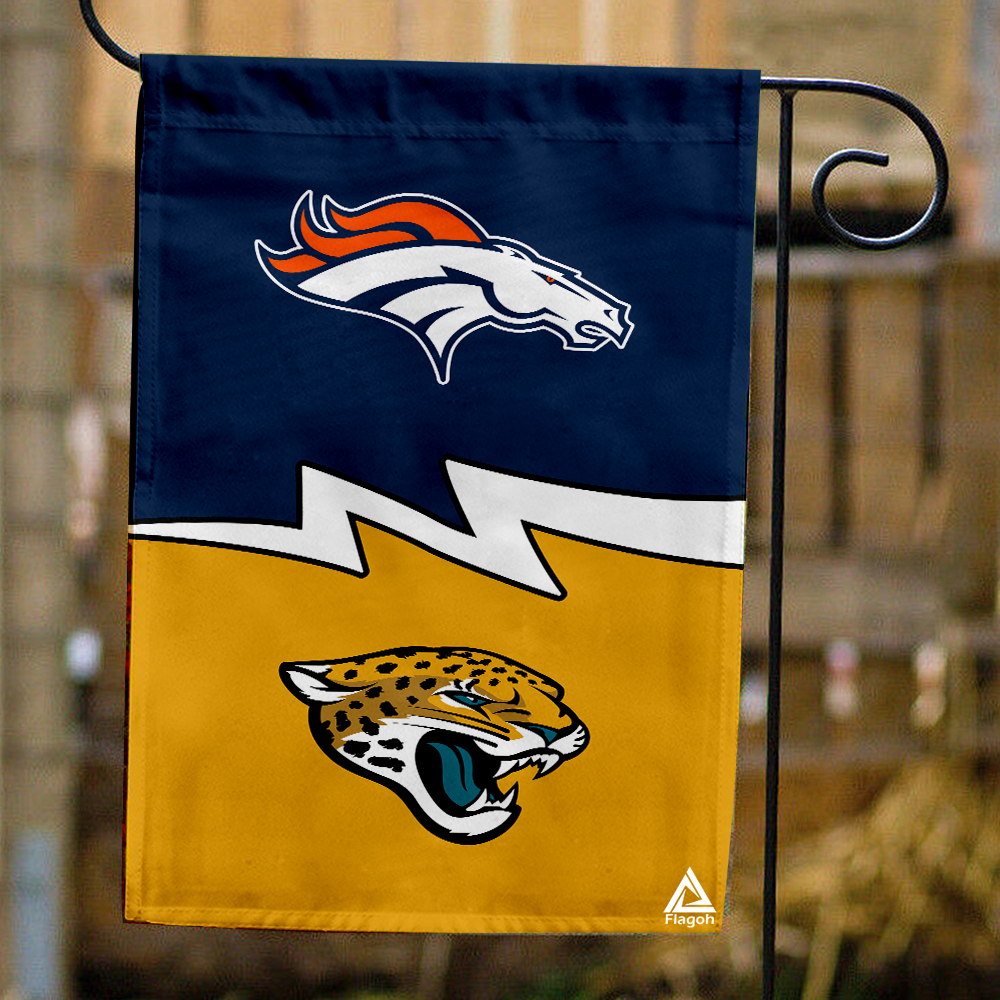 Broncos vs Jaguars House Divided Flag, NFL House Divided Flag