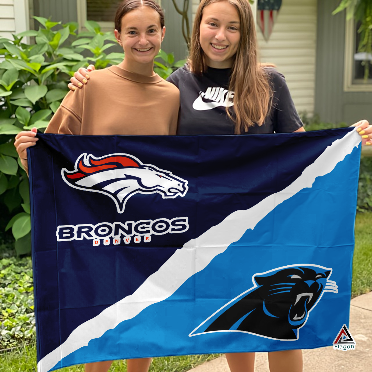 Broncos vs Panthers House Divided Flag, NFL House Divided Flag - Image 3