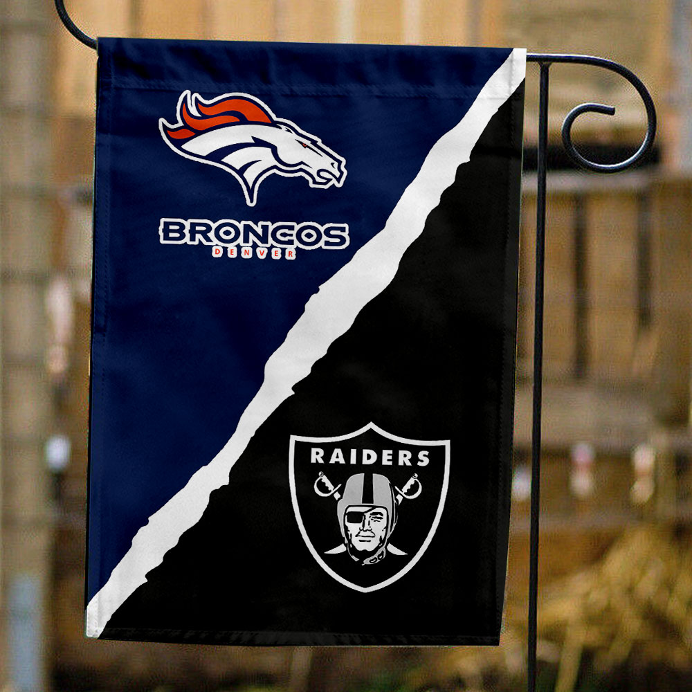 Broncos vs Raiders House Divided Flag, NFL House Divided Flag