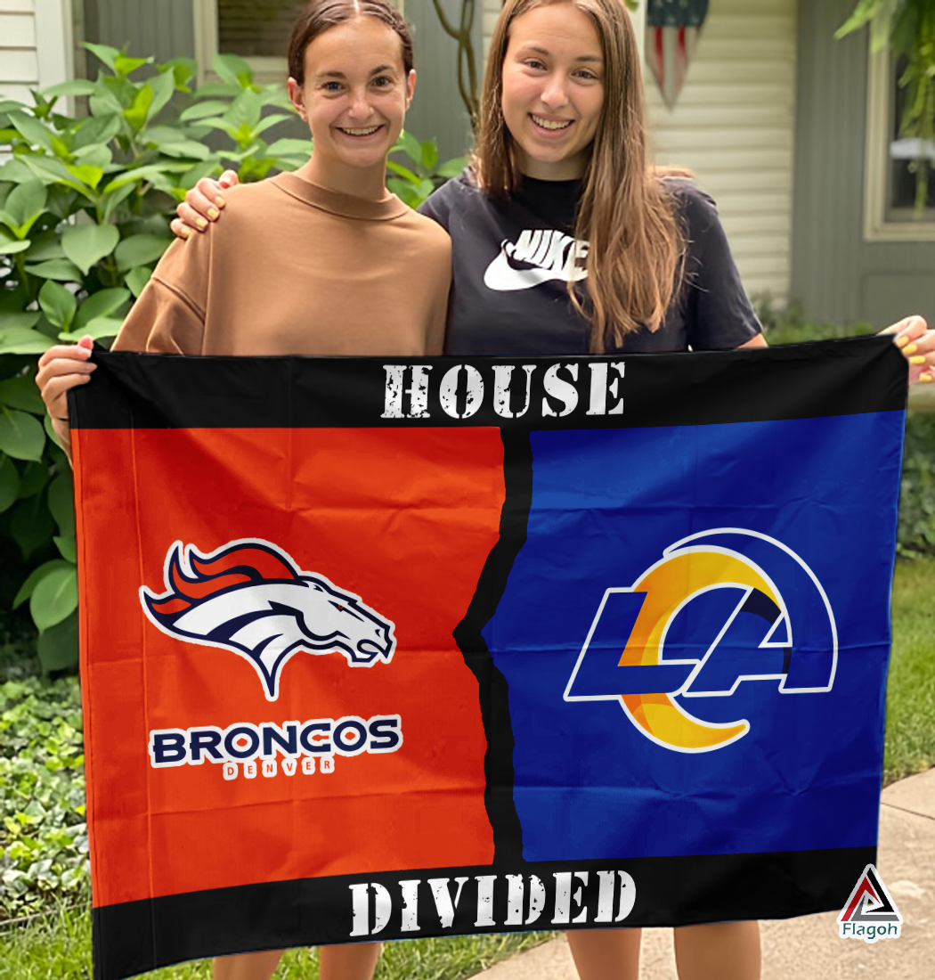 Broncos vs Rams House Divided Flag, NFL House Divided Flag - Image 3
