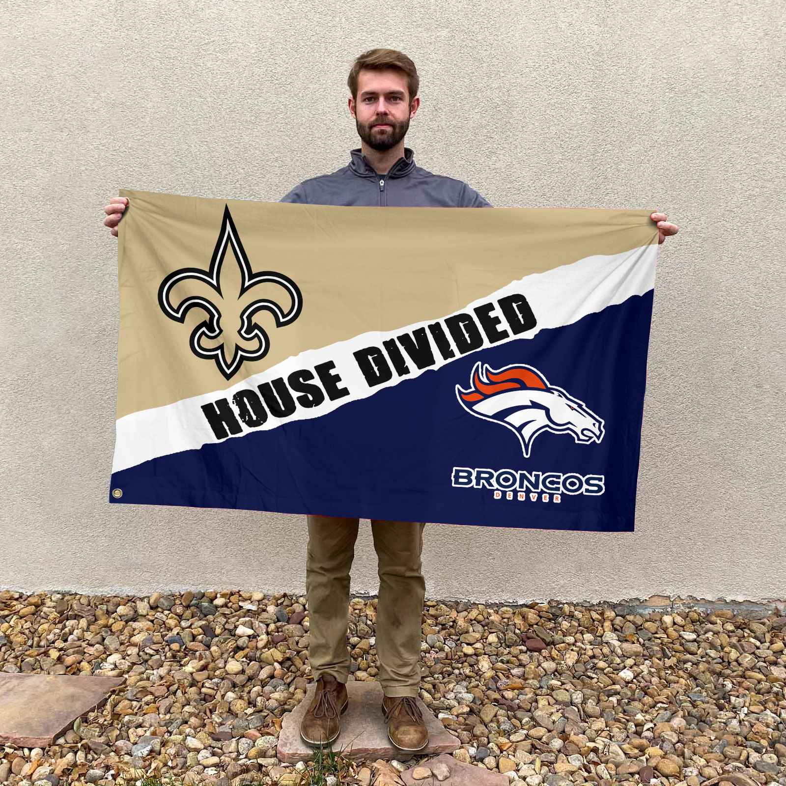 Broncos vs Saints House Divided Flag, NFL House Divided Flag - Image 3