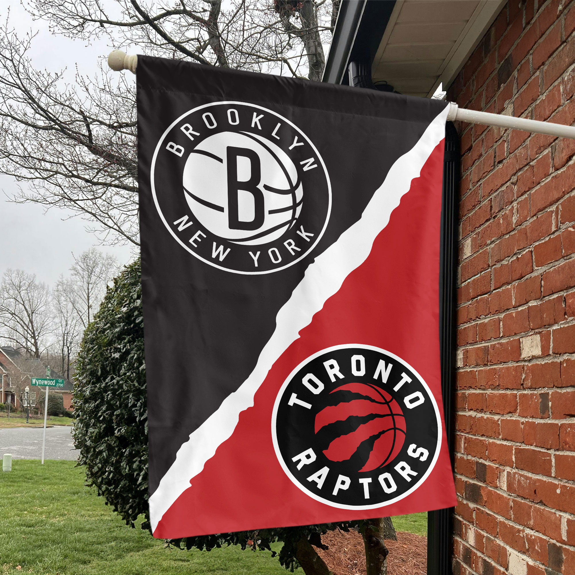 Brooklyn vs Toronto House Divided Flag, NBA House Divided Flag