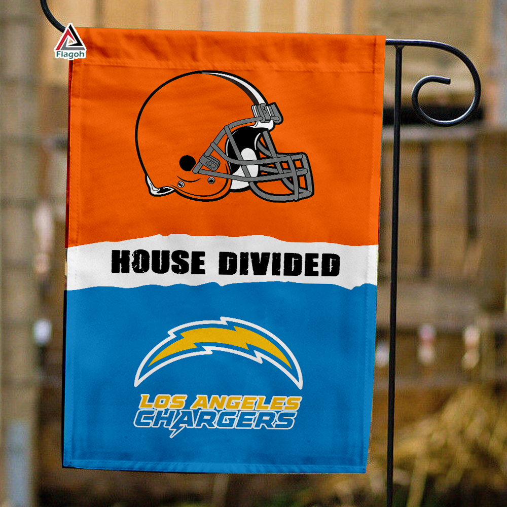 Browns vs Chargers House Divided Flag, NFL House Divided Flag
