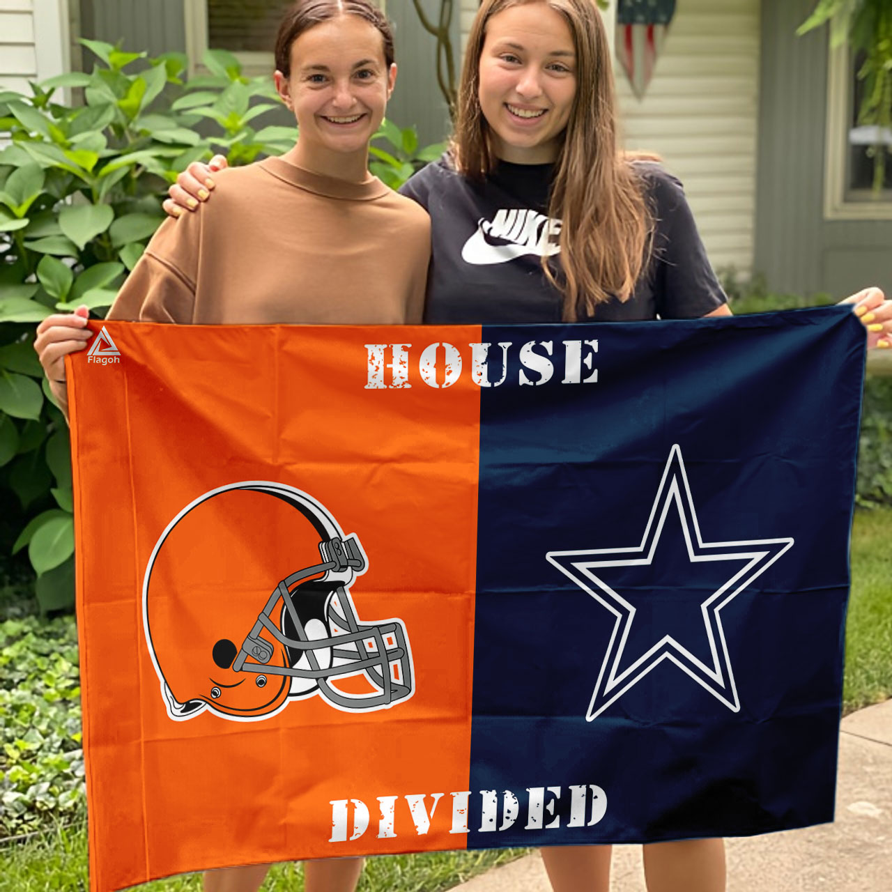 Browns vs Cowboys House Divided Flag, NFL House Divided Flag - Image 3