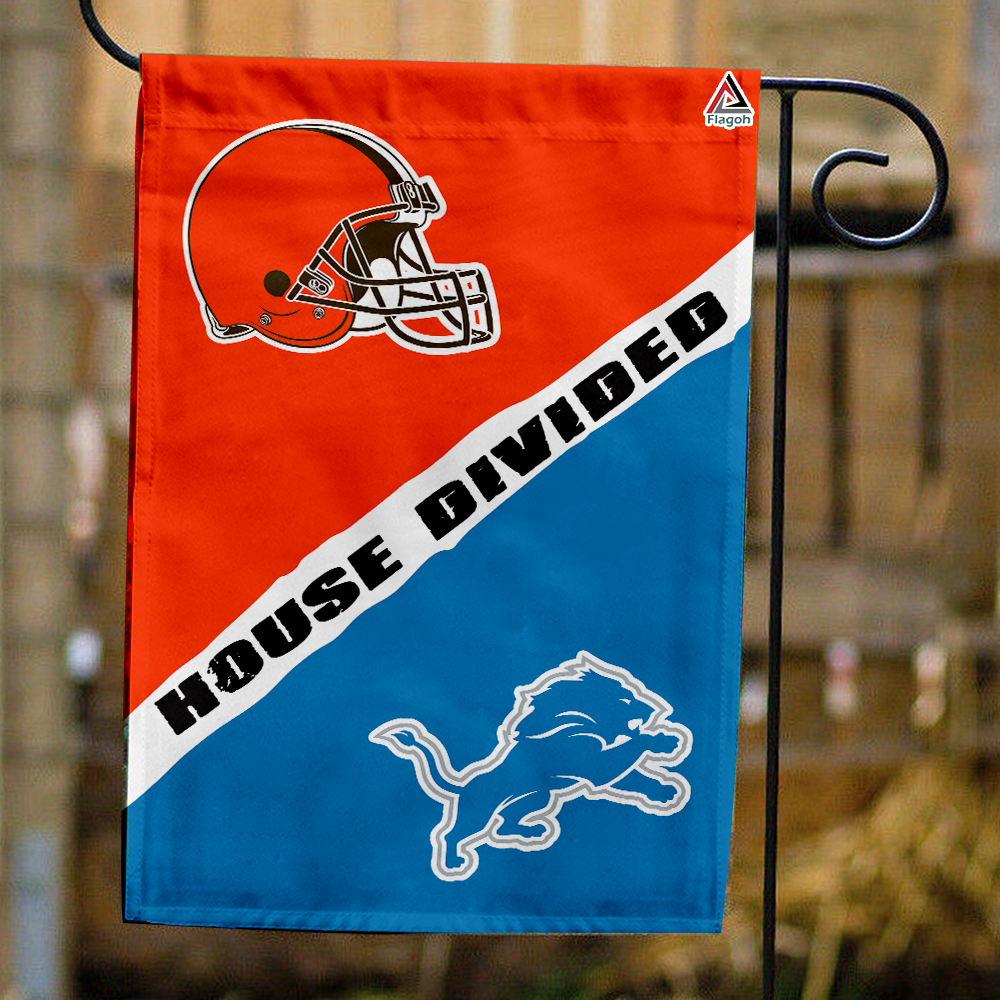 Browns vs Lions House Divided Flag, NFL House Divided Flag