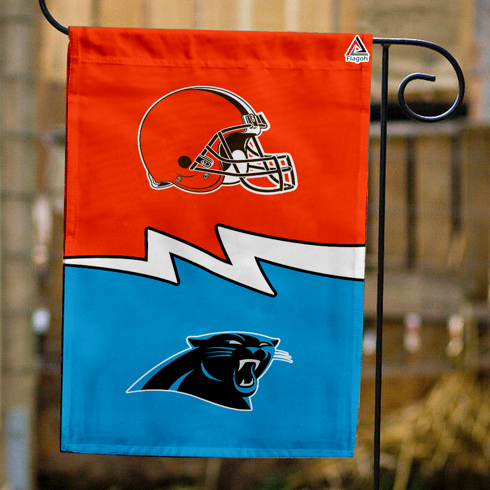Browns vs Panthers House Divided Flag, NFL House Divided Flag