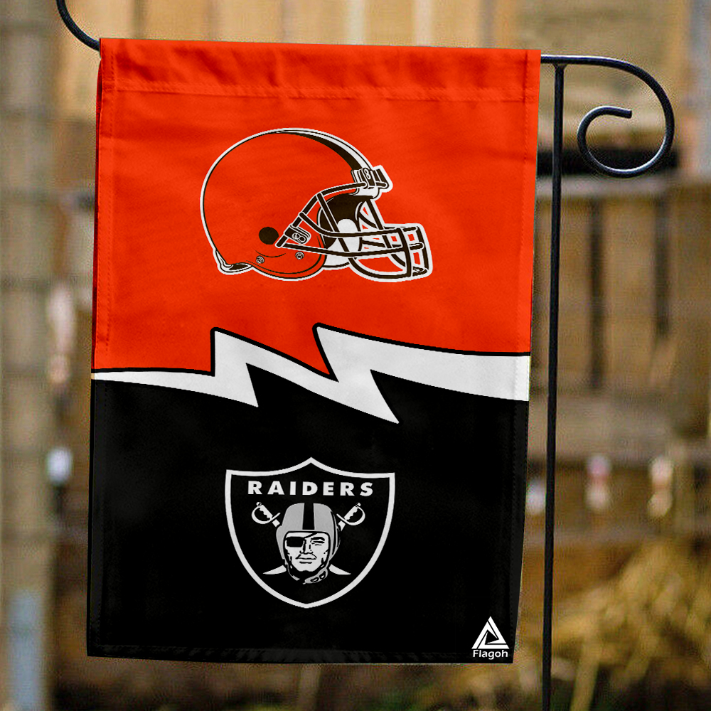 Browns vs Raiders House Divided Flag, NFL House Divided Flag