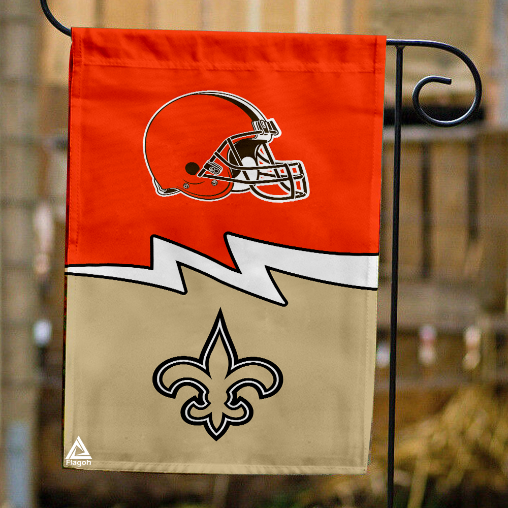 Browns vs Saints House Divided Flag, NFL House Divided Flag
