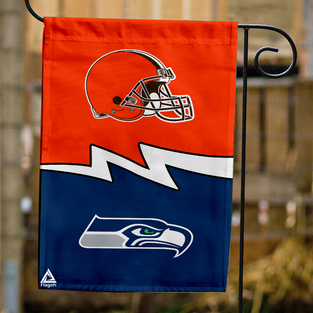 Browns vs Seahawks House Divided Flag, NFL House Divided Flag
