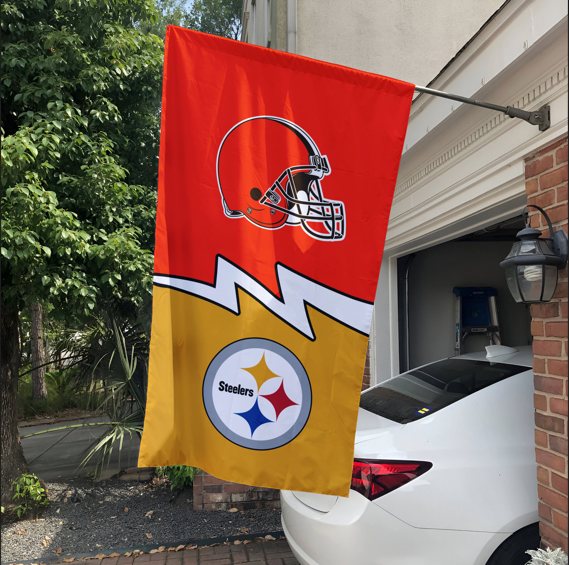 Browns vs Steelers House Divided Flag, NFL House Divided Flag - Image 3