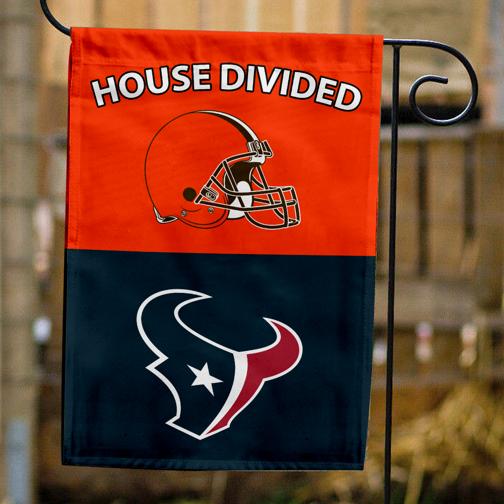 Browns vs Texans House Divided Flag, NFL House Divided Flag