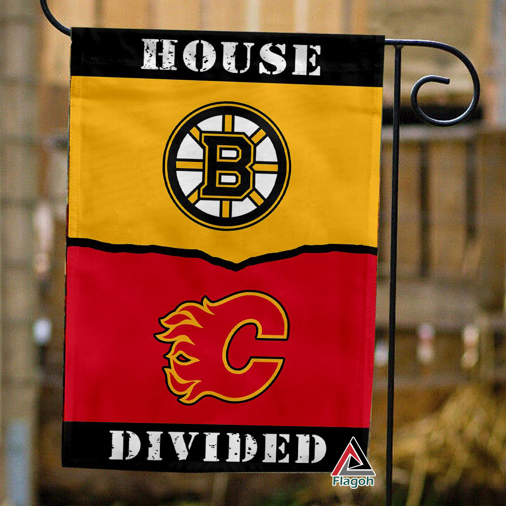 Bruins vs Flames House Divided Flag, NHL House Divided Flag