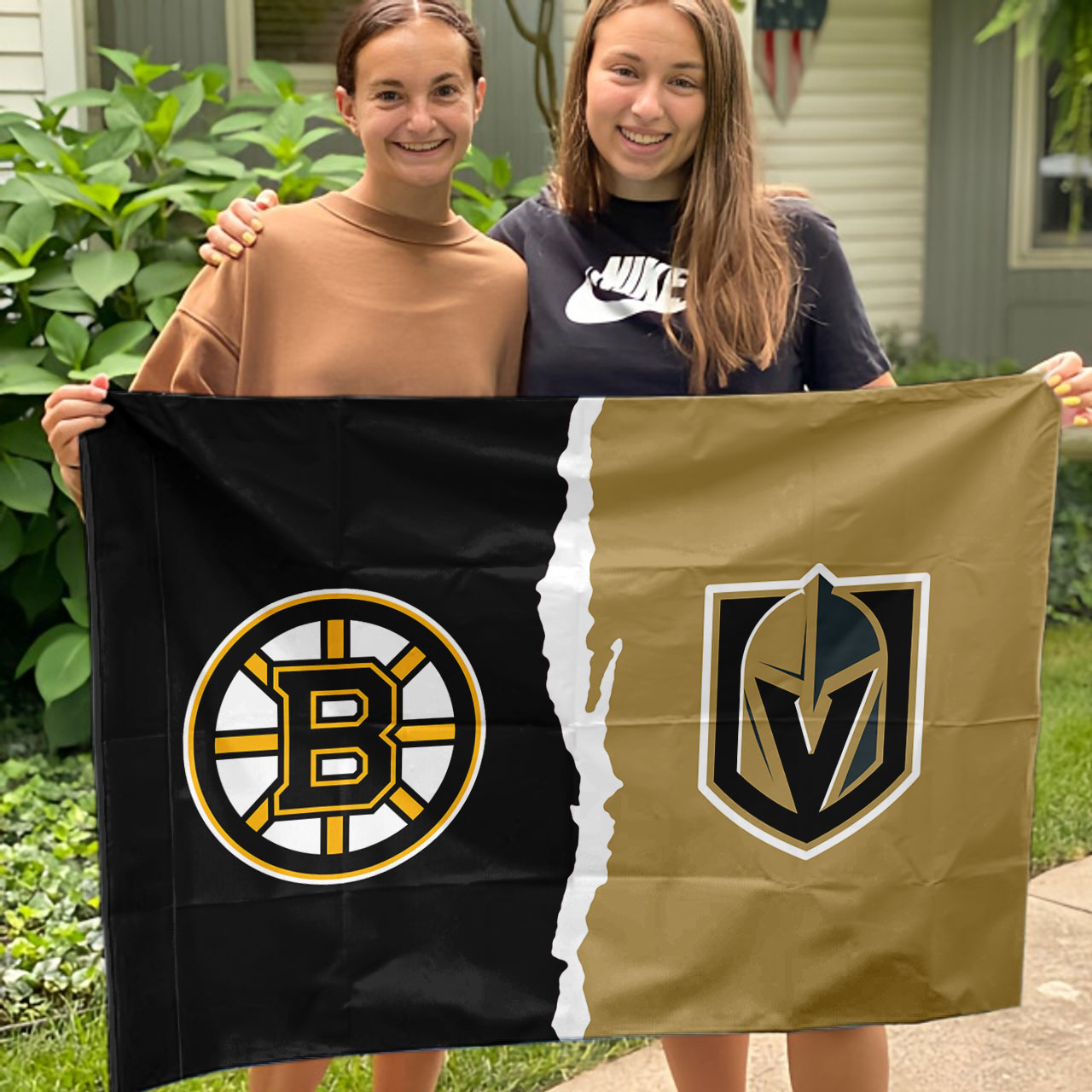 Bruins vs Golden Knights House Divided Flag, NHL House Divided Flag - Image 3