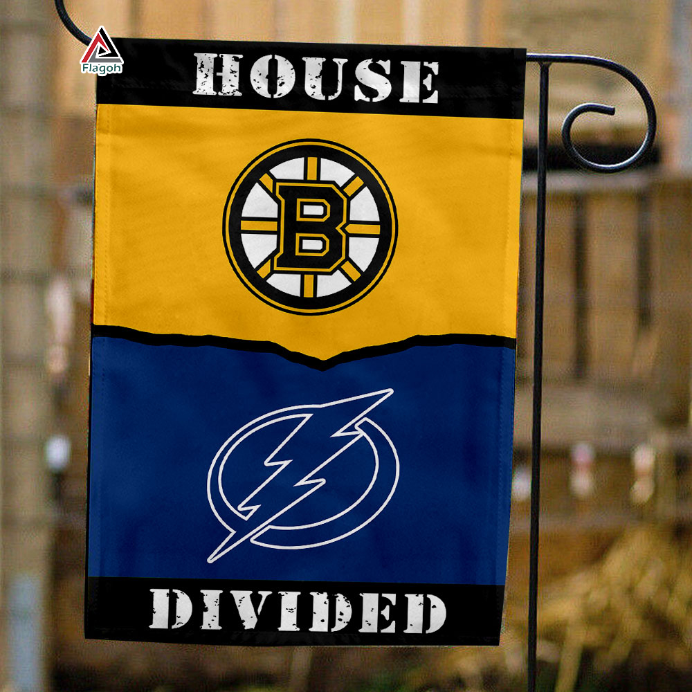 Bruins vs Lightning House Divided Flag, NHL House Divided Flag