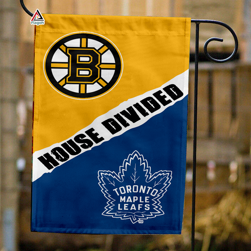 Bruins vs Maple Leafs House Divided Flag, NHL House Divided Flag