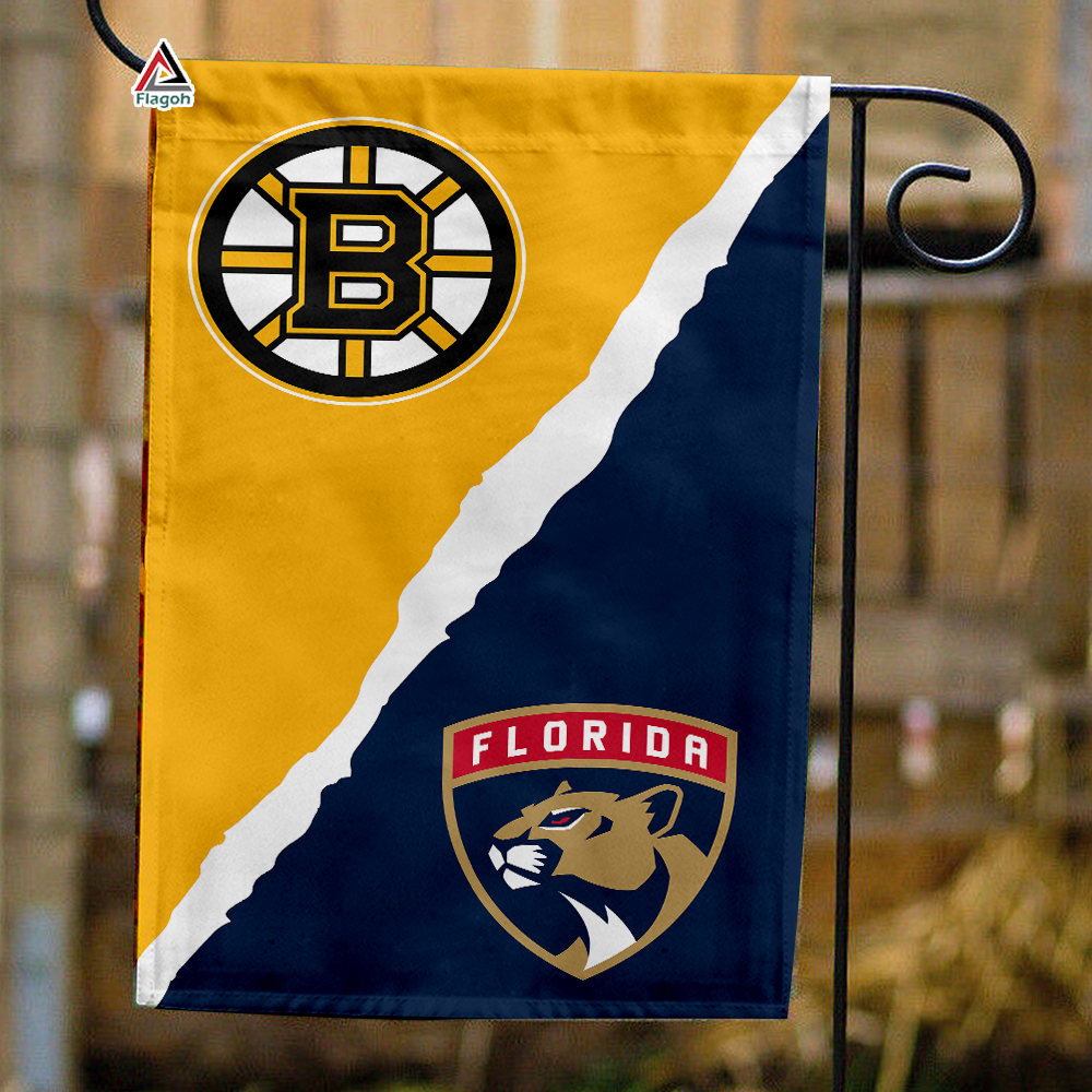 Bruins vs Panthers House Divided Flag, NHL House Divided Flag