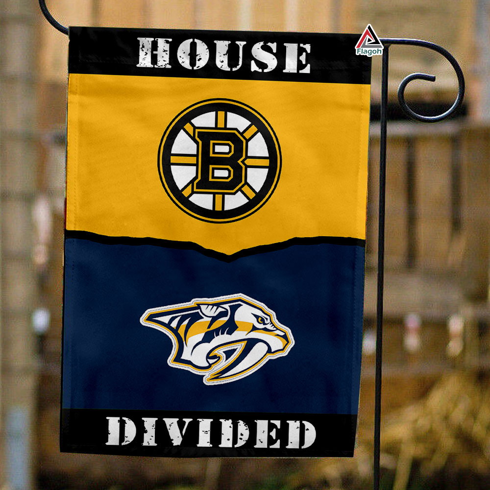Bruins vs Predators House Divided Flag, NHL House Divided Flag