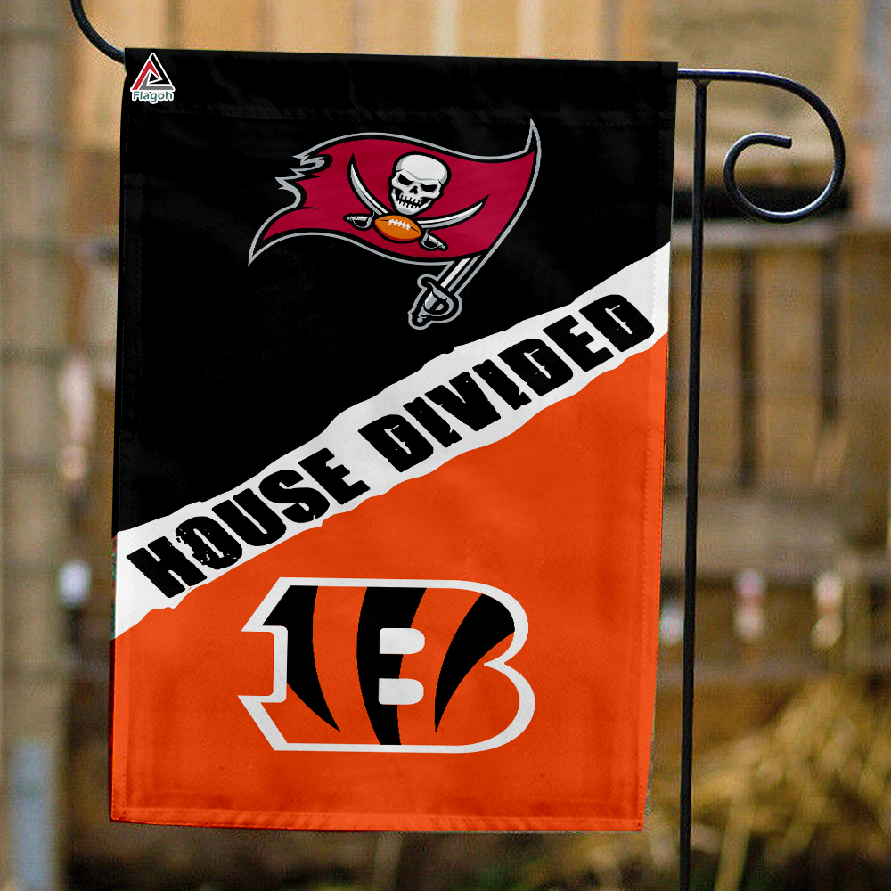Buccaneers vs Bengals House Divided Flag, NFL House Divided Flag