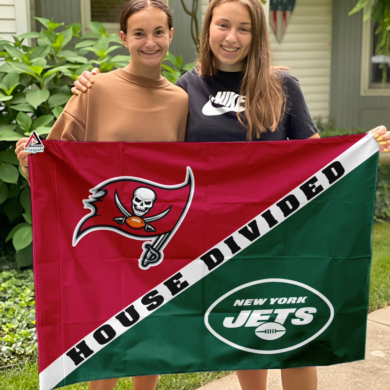 Buccaneers vs Jets House Divided Flag, NFL House Divided Flag - Image 3