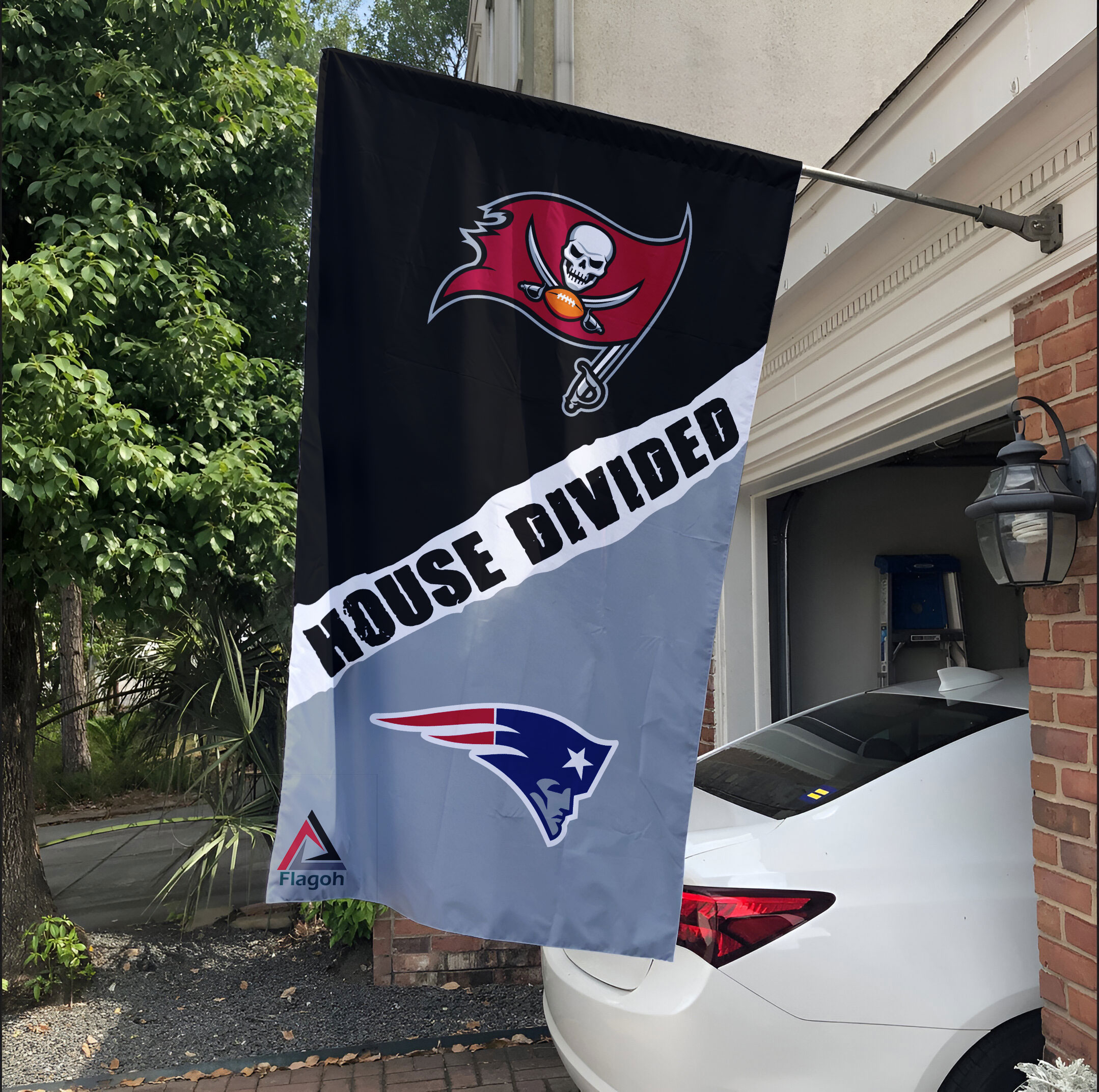 Buccaneers vs Patriots House Divided Flag, NFL House Divided Flag - Image 3