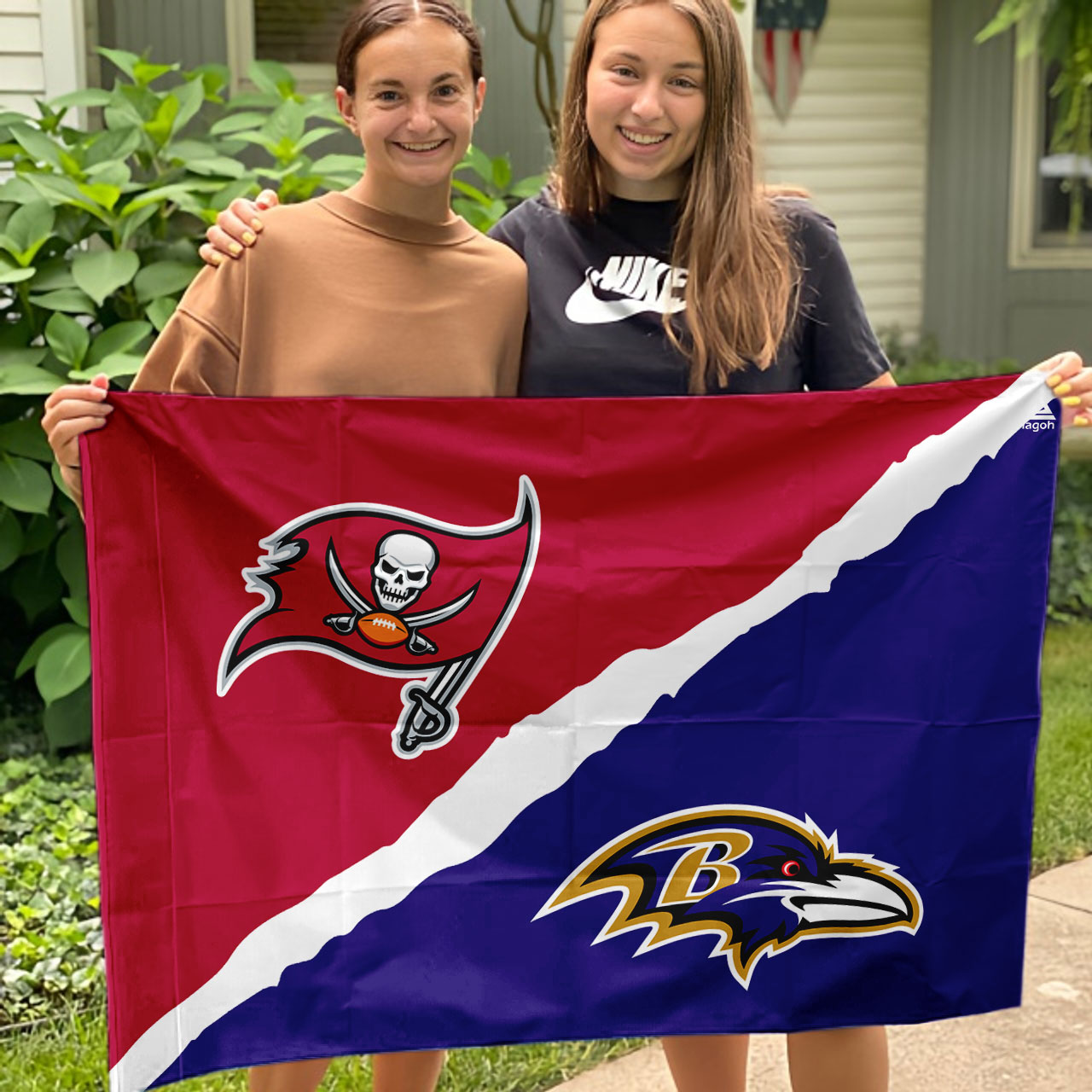 Buccaneers vs Ravens House Divided Flag, NFL House Divided Flag - Image 3