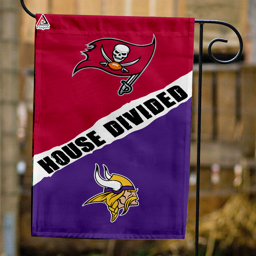 Buccaneers vs Vikings House Divided Flag, NFL House Divided Flag