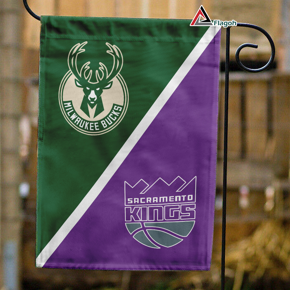 Bucks vs Kings House Divided Flag, NBA House Divided Flag