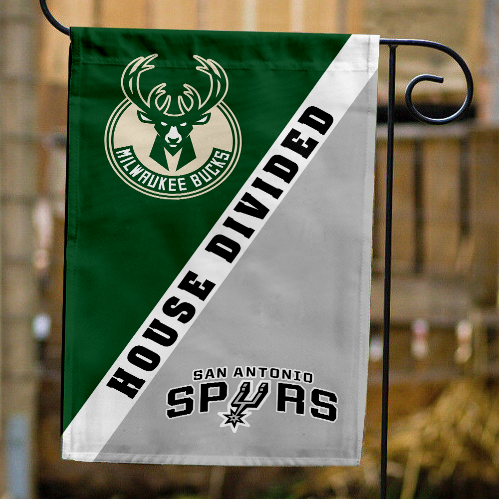 Bucks vs Spurs House Divided Flag, NBA House Divided Flag
