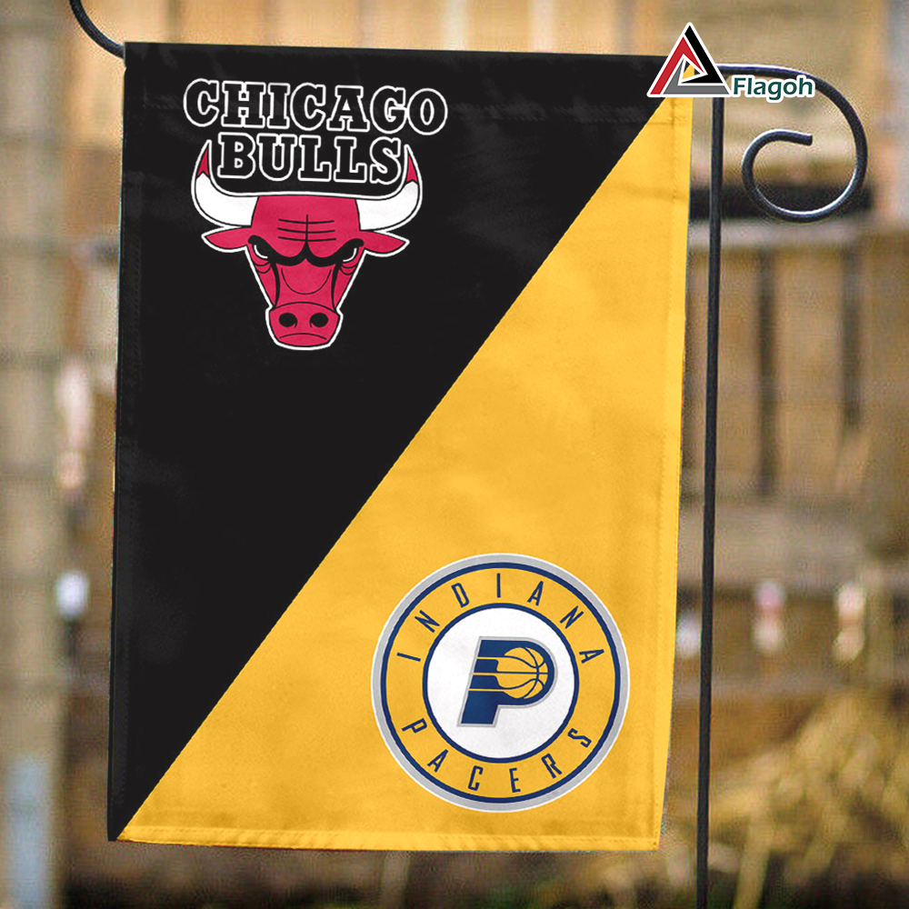 Bulls vs Pacers House Divided Flag, NBA House Divided Flag
