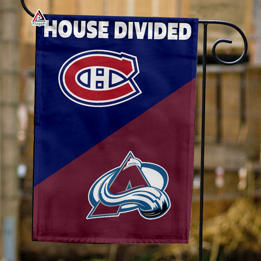 Canadiens vs Avalanche House Divided Flag, NHL House Divided Flag