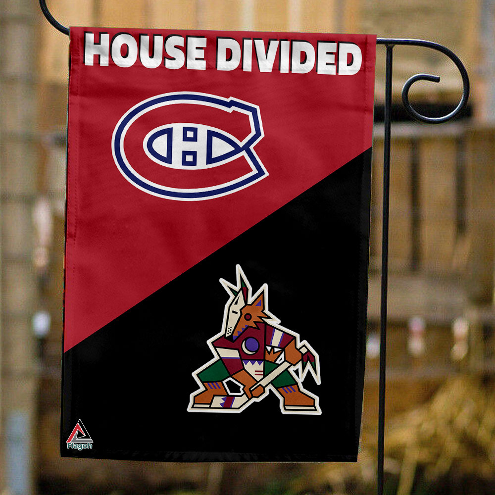 Canadiens vs Coyotes House Divided Flag, NHL House Divided Flag