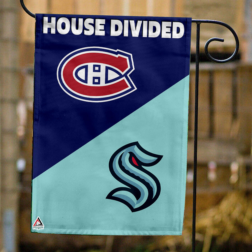 Canadiens vs Kraken House Divided Flag, NHL House Divided Flag