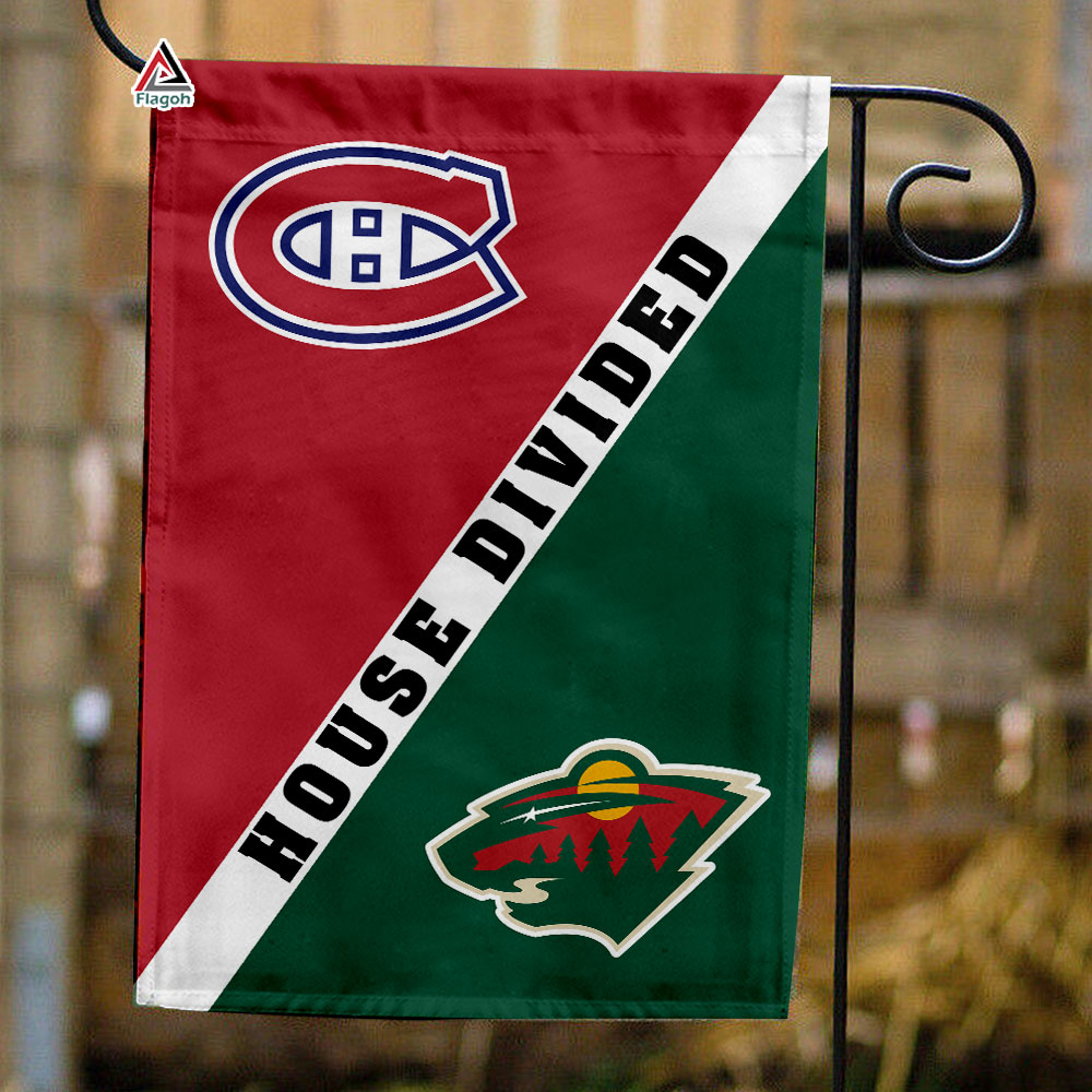 Canadiens vs Wild House Divided Flag, NHL House Divided Flag