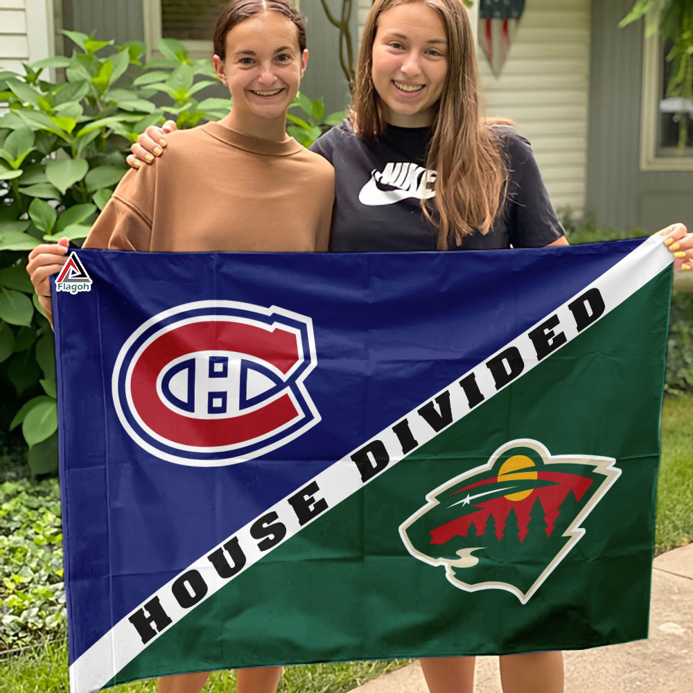 Canadiens vs Wild House Divided Flag, NHL House Divided Flag - Image 3