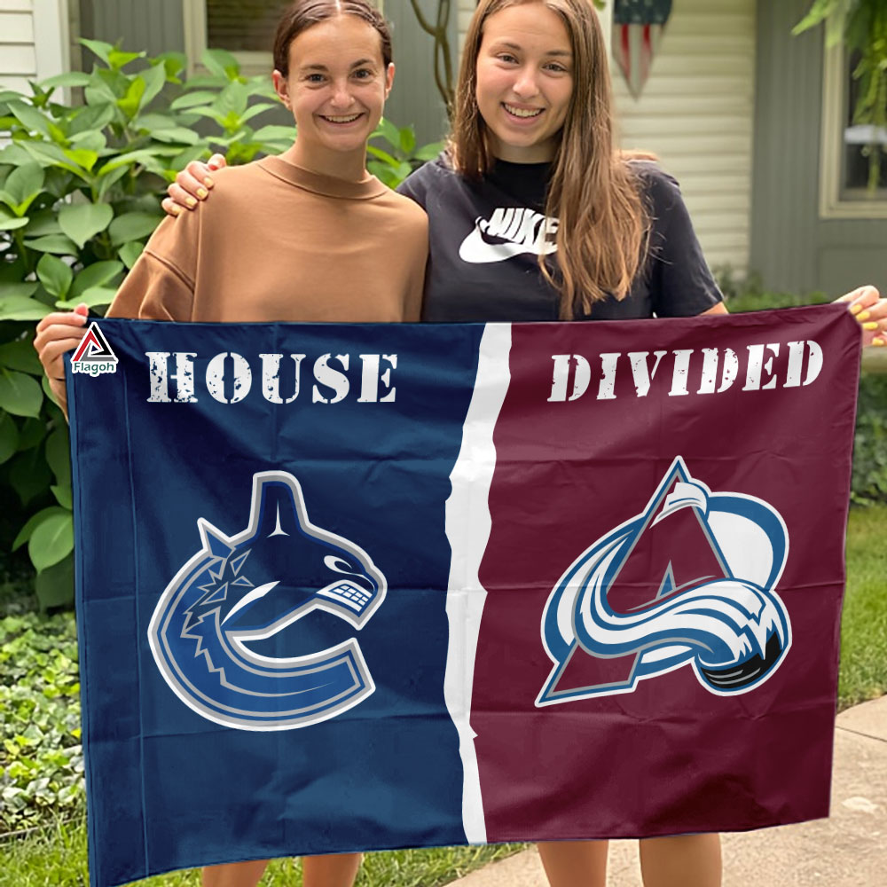 Canucks vs Avalanche House Divided Flag, NHL House Divided Flag - Image 3