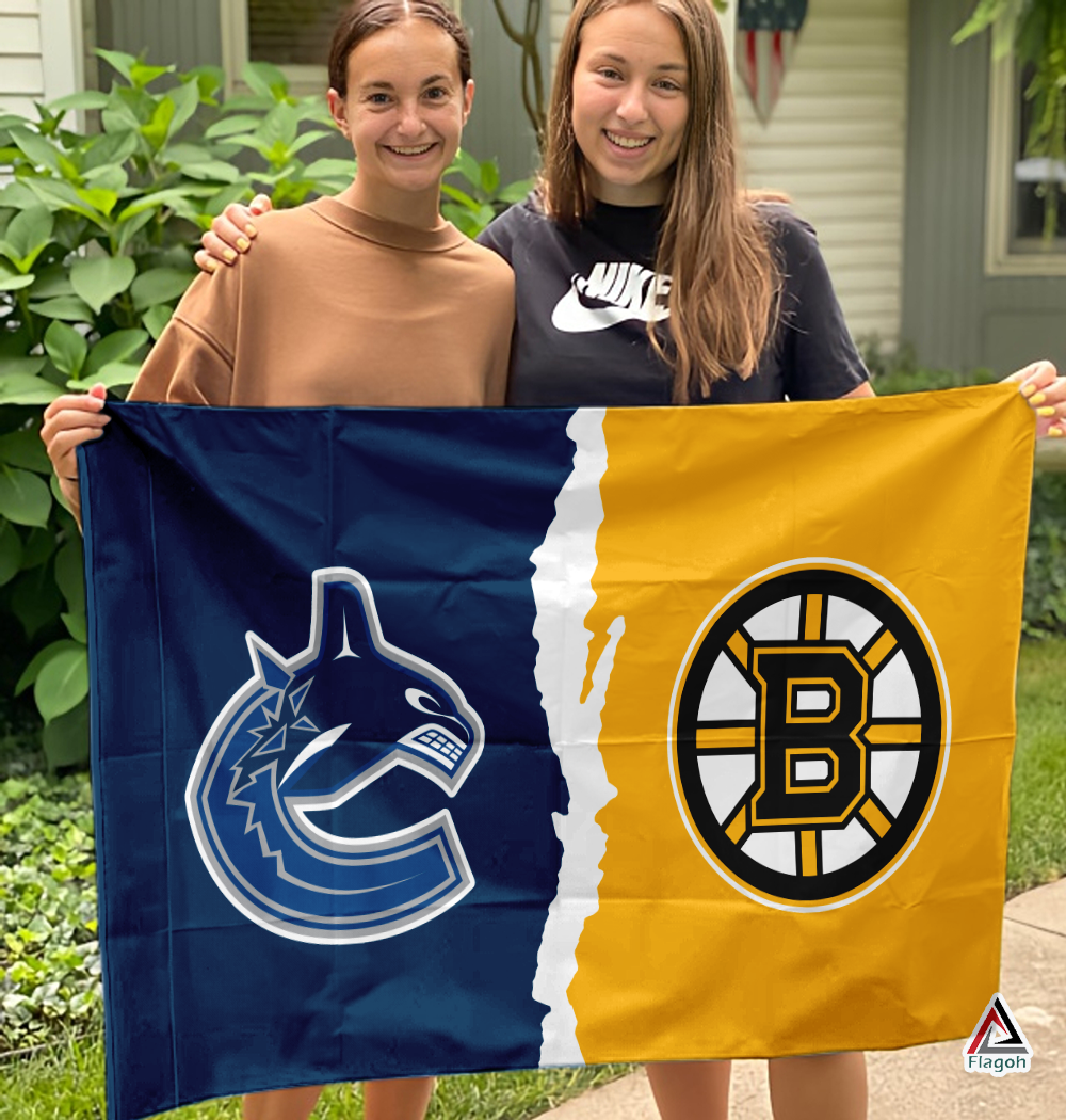 Canucks vs Bruins House Divided Flag, NHL House Divided Flag - Image 3