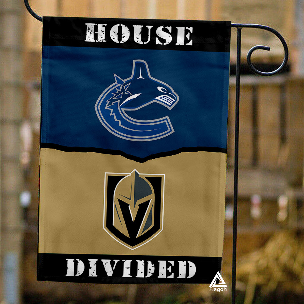 Canucks vs Golden Knights House Divided Flag, NHL House Divided Flag