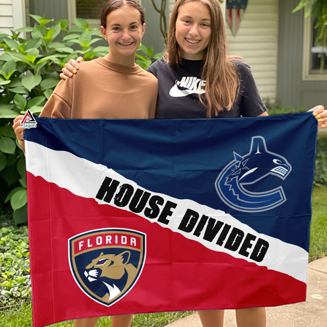 Canucks vs Panthers House Divided Flag, NHL House Divided Flag - Image 3