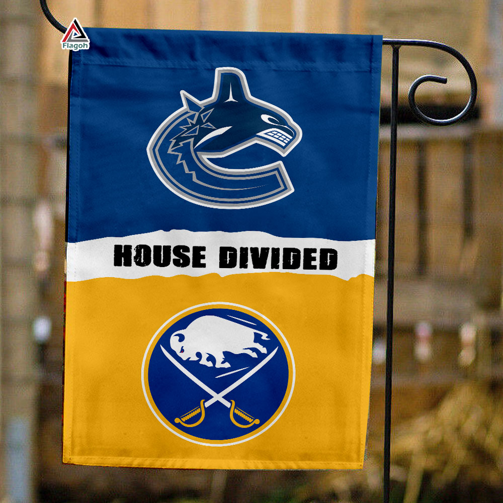 Canucks vs Sabres House Divided Flag, NHL House Divided Flag